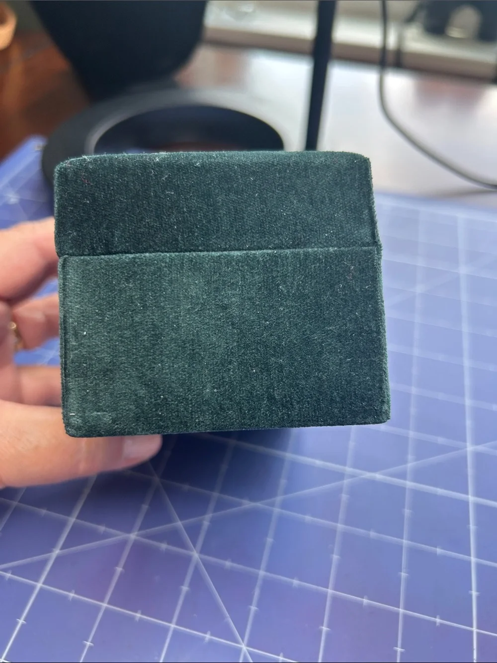 Mikasa Godinger Silver plated S&P in Hunter green velour never filled or used